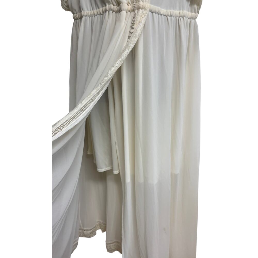 Torrid Ivory Gauze Maxi Dress Lace Trim Short Sleeve Boho Plus Size 2 2X New - Picture 7 of 11